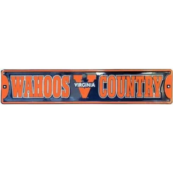 NCAA Virginia Cavaliers Metal Street Sign 24" X 5" Wall Art New UV Wahoos Raised - Picture 2 of 3
